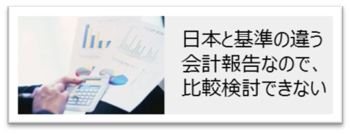 日本と基準の違う会計報告なので比較検討できない